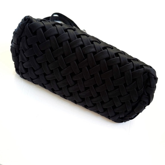 MERLETTE NEW YORK BLACK SATIN SILK BRAIDED LUNE MINI HANDBAG PURSE - Picture 3 of 10